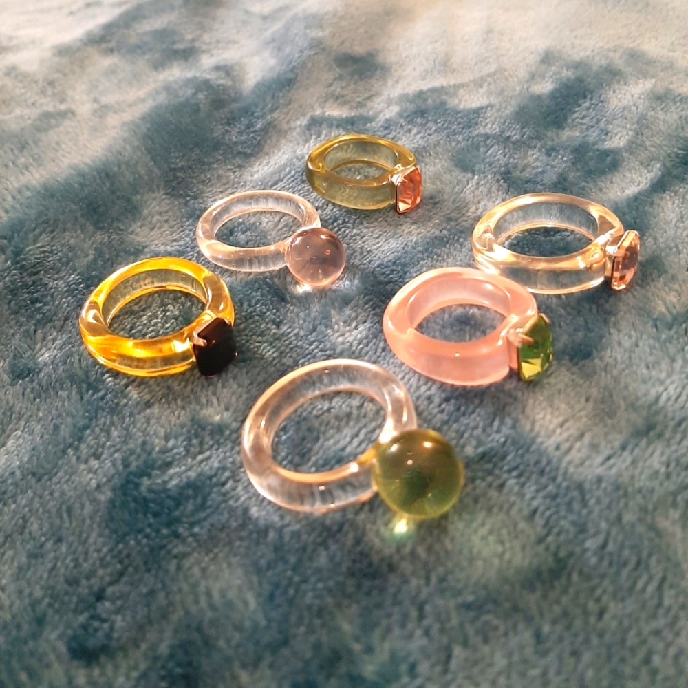 SIX Acrylic Rings 8/9 - Picture 2 of 9